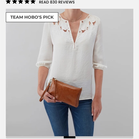 HOBO Elegant Tan (Truffle) Leather Crossbody Bag - Picture 5 of 9